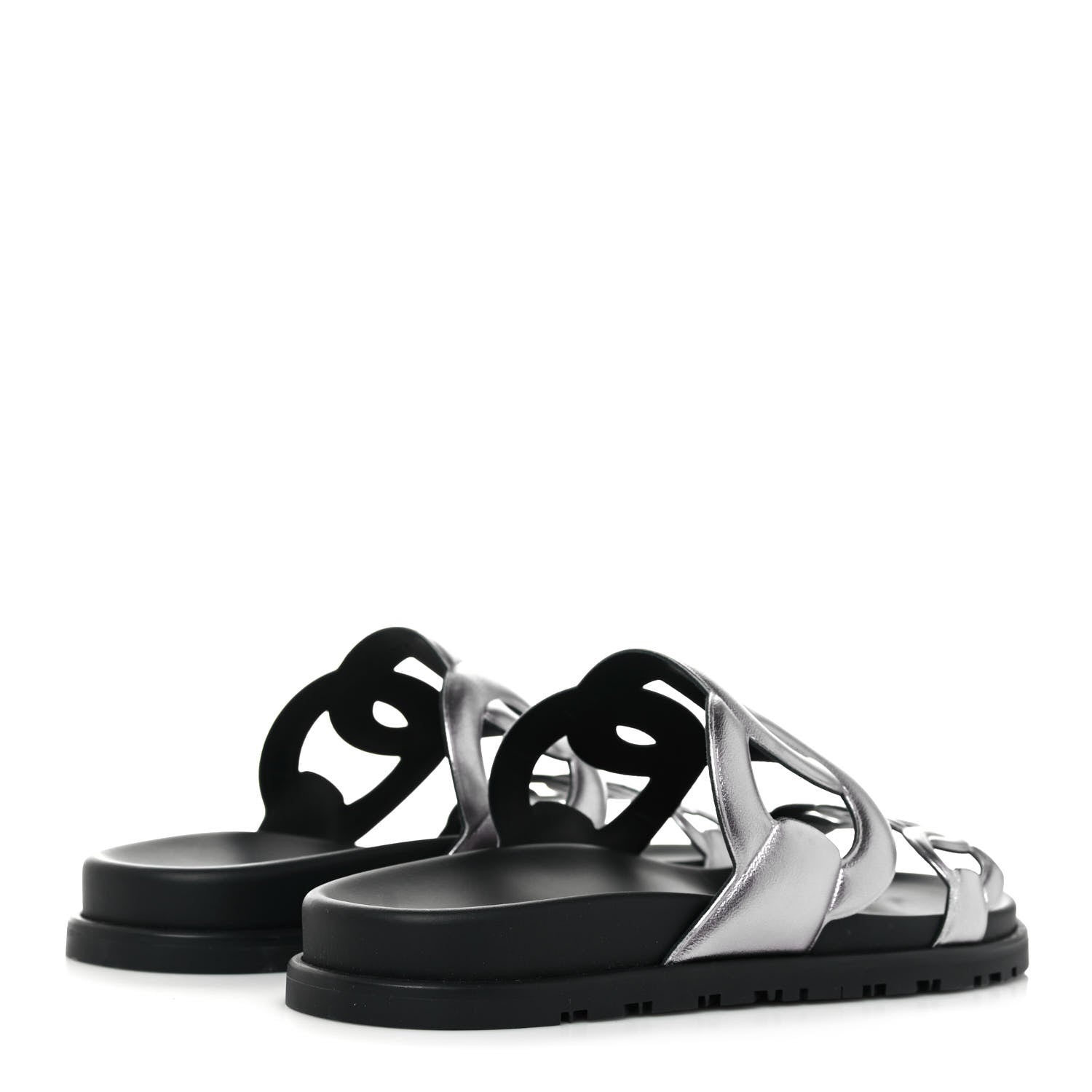 Hermes Nappa Extra Sandals 38.5 Gris Argent 4 of 8