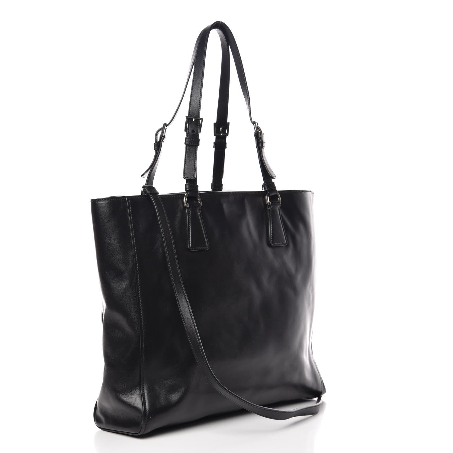 Prada Soft Calfskin Tote Black 4 of 14