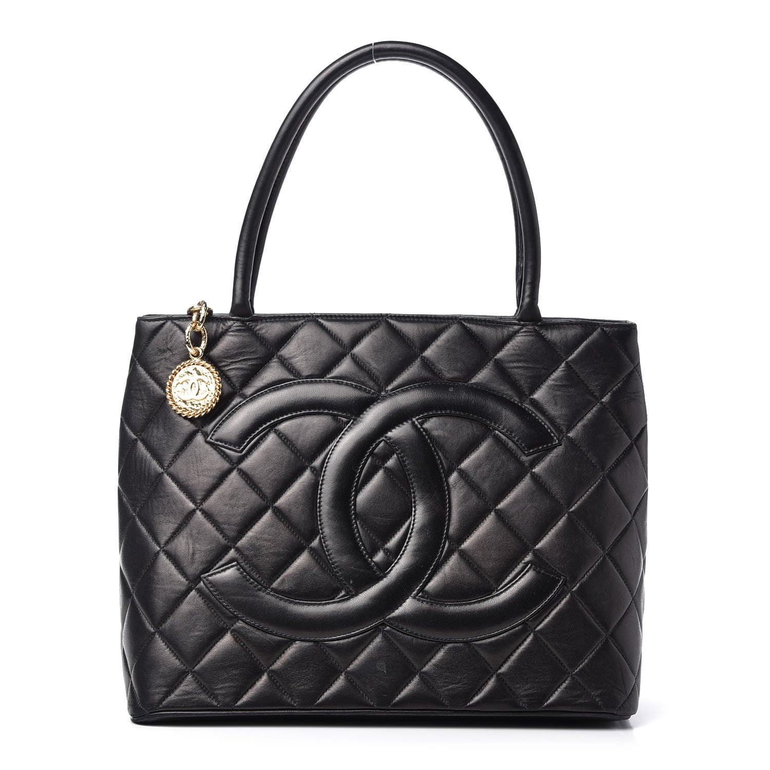 Chanel Lambskin Quilted Medallion Tote Black 1 of 10
