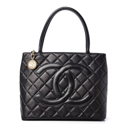 Chanel Lambskin Quilted Medallion Tote Black 1 of 10