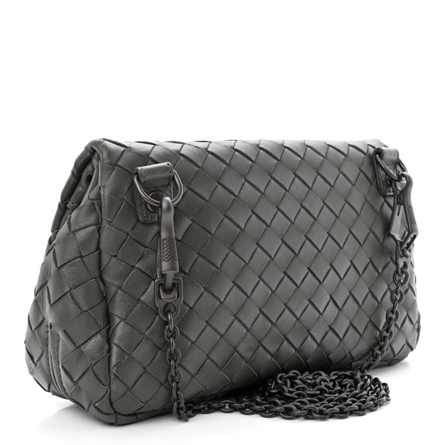 Bottega Veneta Nappa Intrecciato Small Chain Crossbody Light Grey 3 of 11
