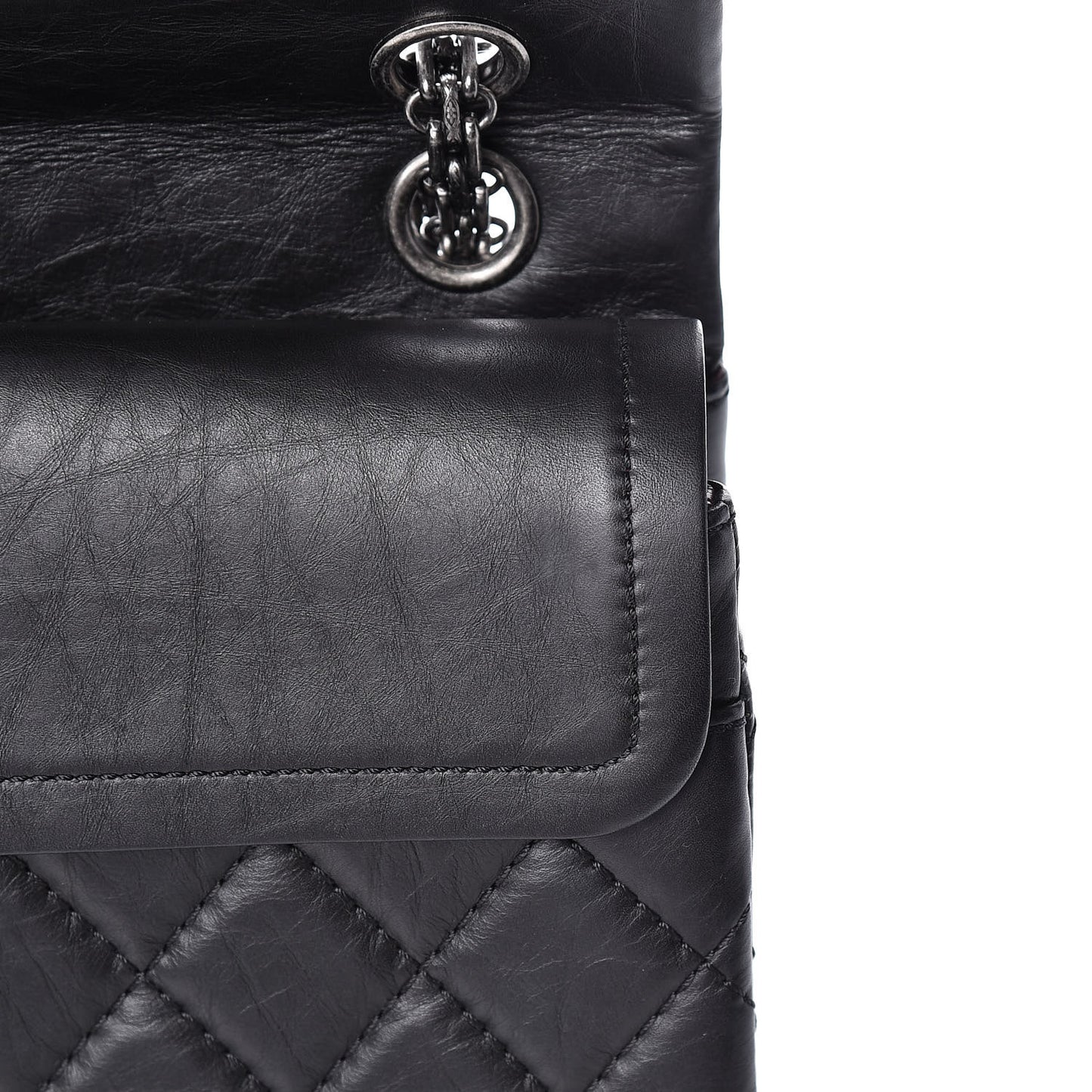 Aged Calfskin Quilted 2.55 Reissue 226 Flap Black