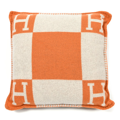 Hermes Wool Cashmere Avalon Pillow PM Ecru Potiron 1 of 3