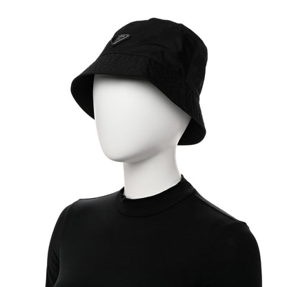Prada Re-Nylon Saffiano Metal Triangle Logo Mens Bucket Hat L Black 2 of 8