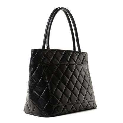 Chanel Lambskin Quilted Medallion Tote Black 2 of 12