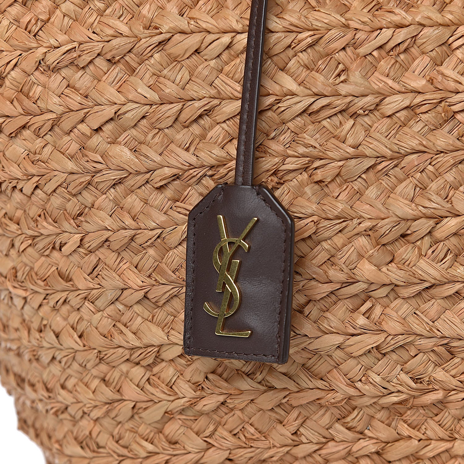 Saint Laurent Raffia Calfskin Medium Panier Tote 9 of 9