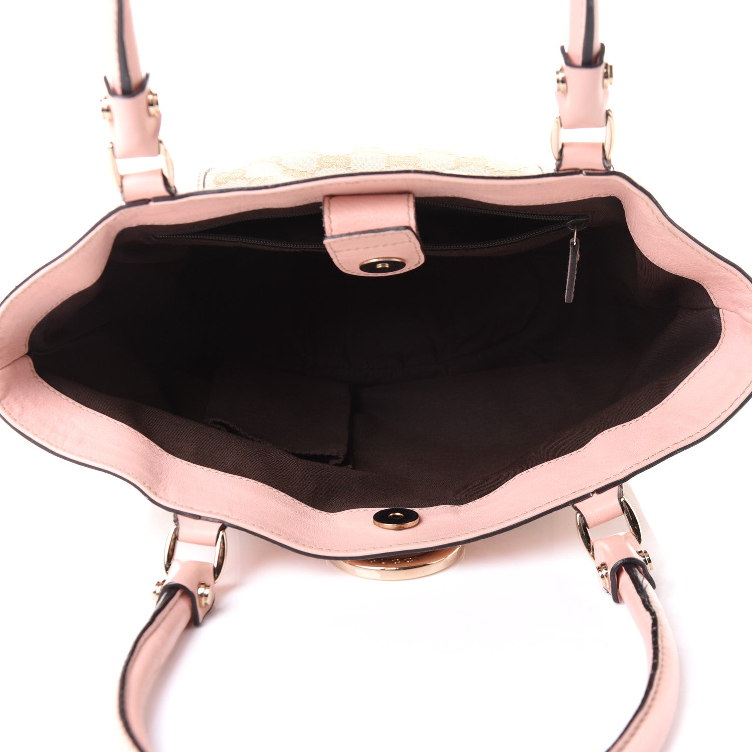 Gucci Monogram Small Gold D Ring Tote Pink 4 of 11