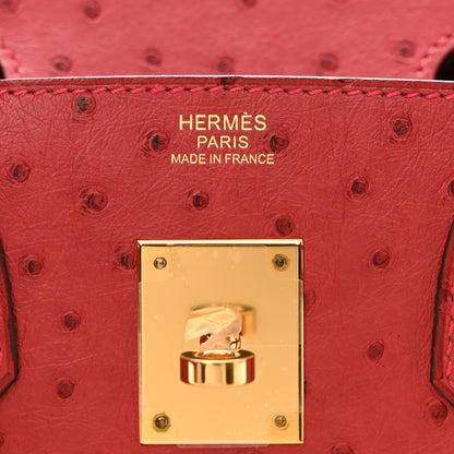 Hermes Ostrich Birkin 30 Rouge Vif 6 of 10