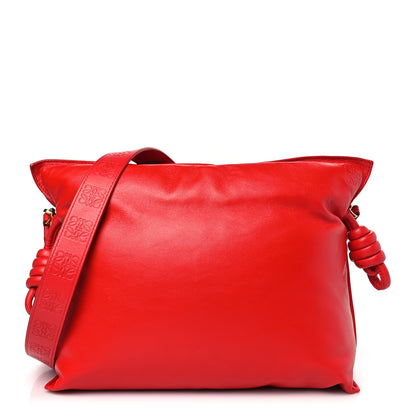 Loewe Shiny Nappa Lambskin Puffer Flamenco Knot Clutch Lipstick Red 1 of 9