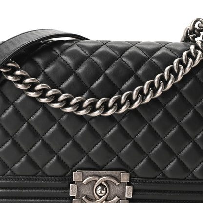 Chanel Lambskin Quilted Medium Boy Flap Black 8 of 10