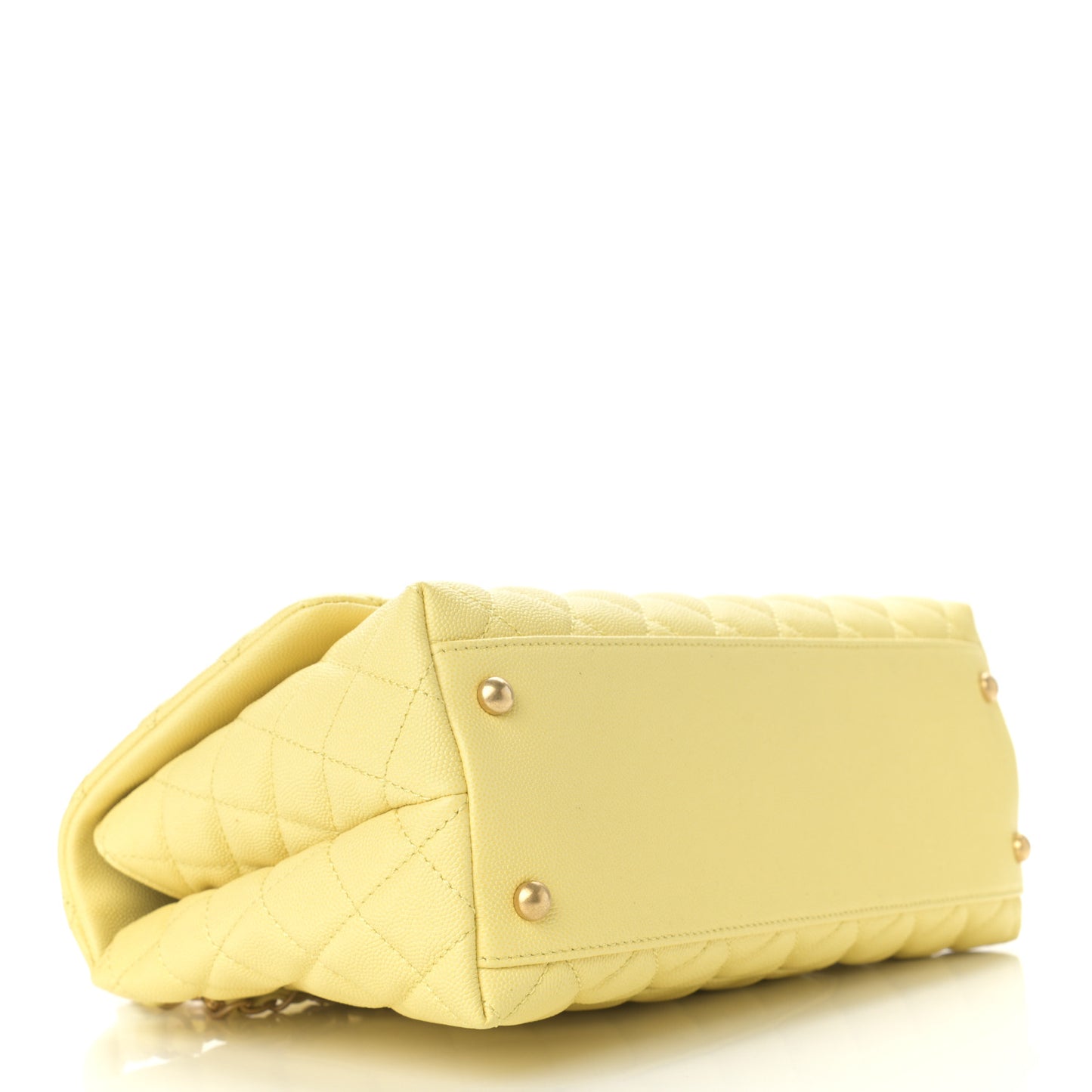 Caviar Quilted Small Coco Handle Flap Yellow