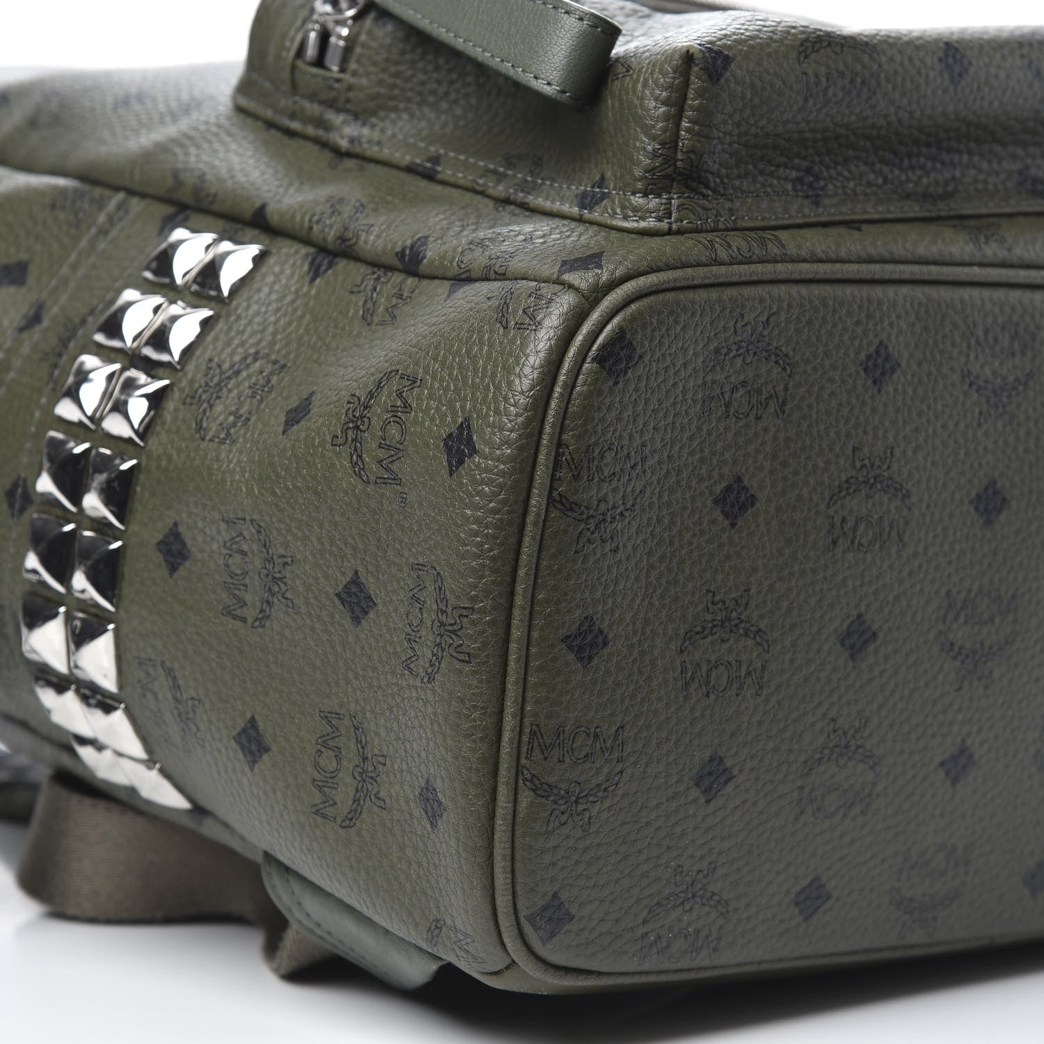 MCM Visetos Medium Side Studs Stark Backpack Rosin 7 of 9