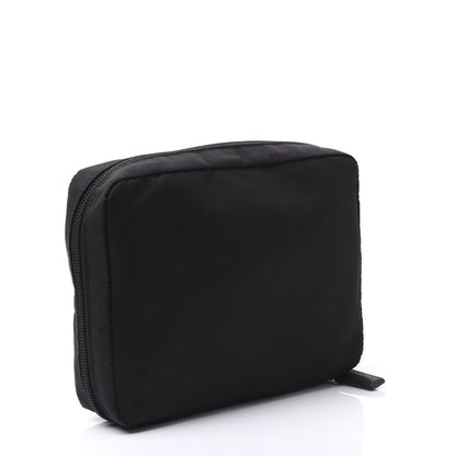 Prada Tessuto Nylon Saffiano Maniglia Pouch Black 2 of 8