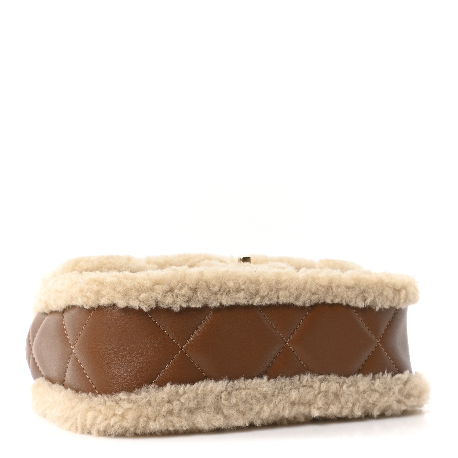 Chanel Shearling Lambskin Quilted Mini Furry Coco Flap Beige Dark Brown 4 of 10