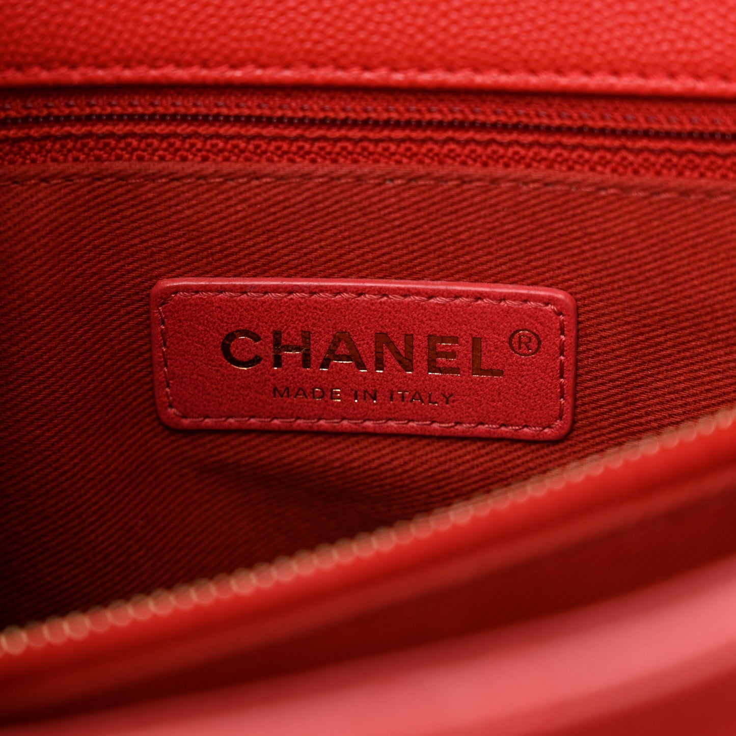 Caviar Quilted Small Coco Handle Flap Red