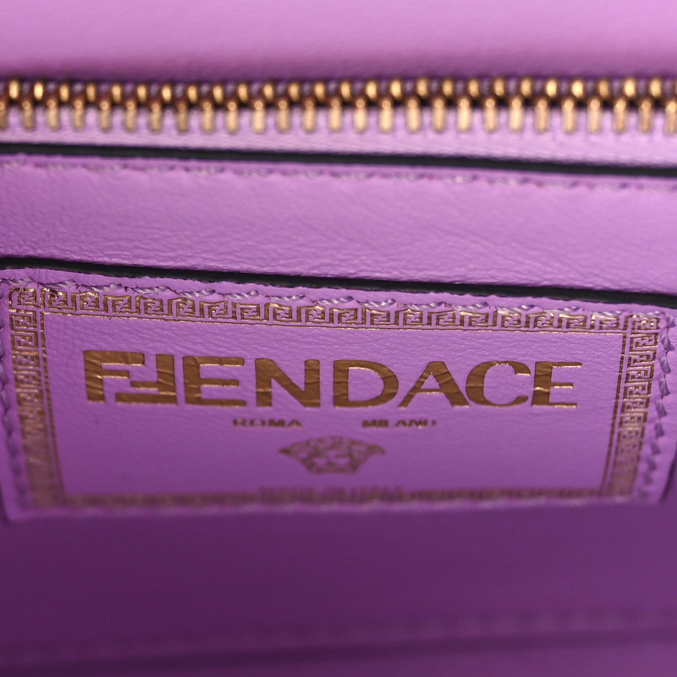 Versace X FENDI Grained Calfskin Fendace La Medusa Medium Top Handle Bag Baby Blue Multicolor 6 of 9