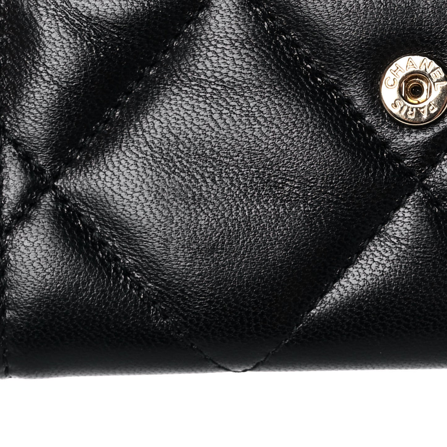 Lambskin Quilted Chanel 19 Flap Card Holder Black