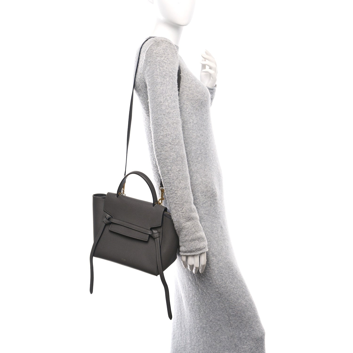 Celine Grained Calfskin Micro Belt Bag Grey 2 of 13
