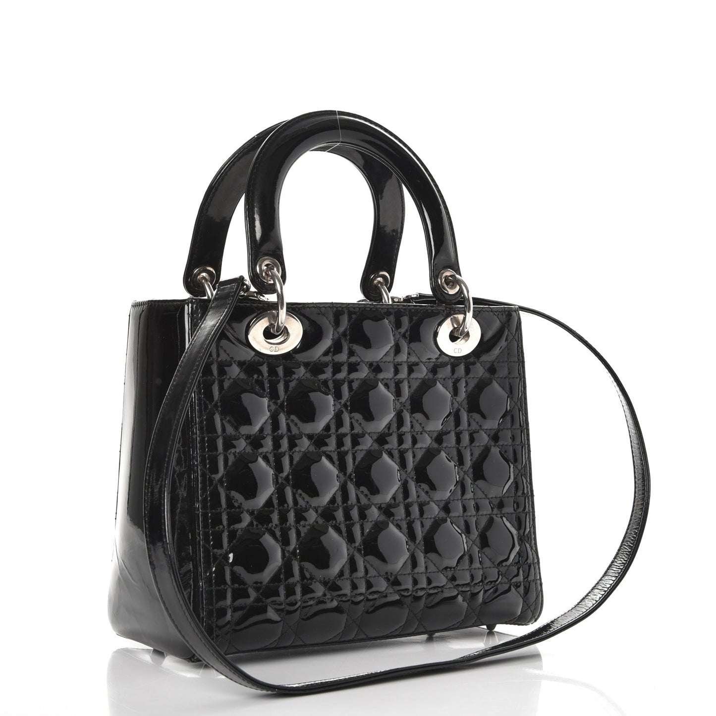 Patent Cannage Medium Lady Dior Black