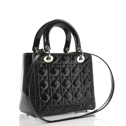 Christian Dior Patent Cannage Medium Lady Dior Black 4 of 14