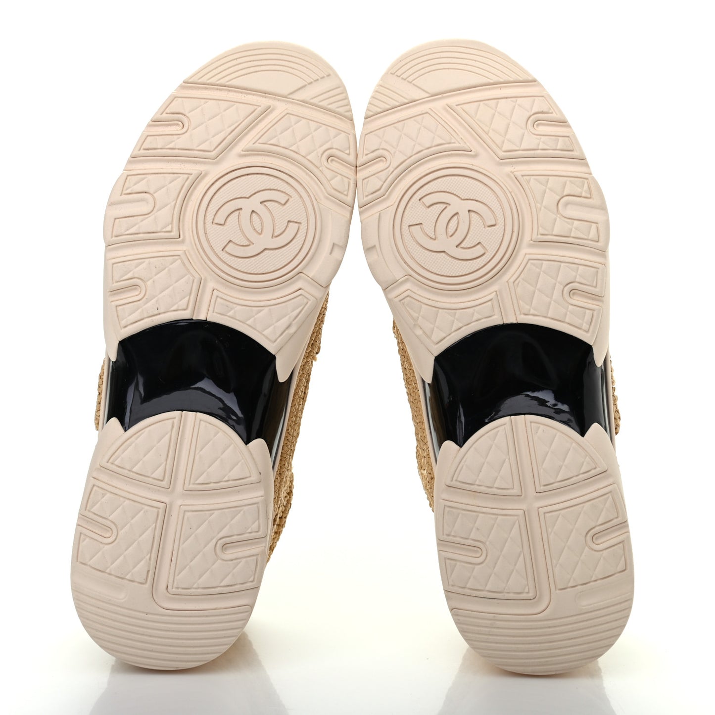 Braided Raffia Womens CC Sneakers 38.5 Beige