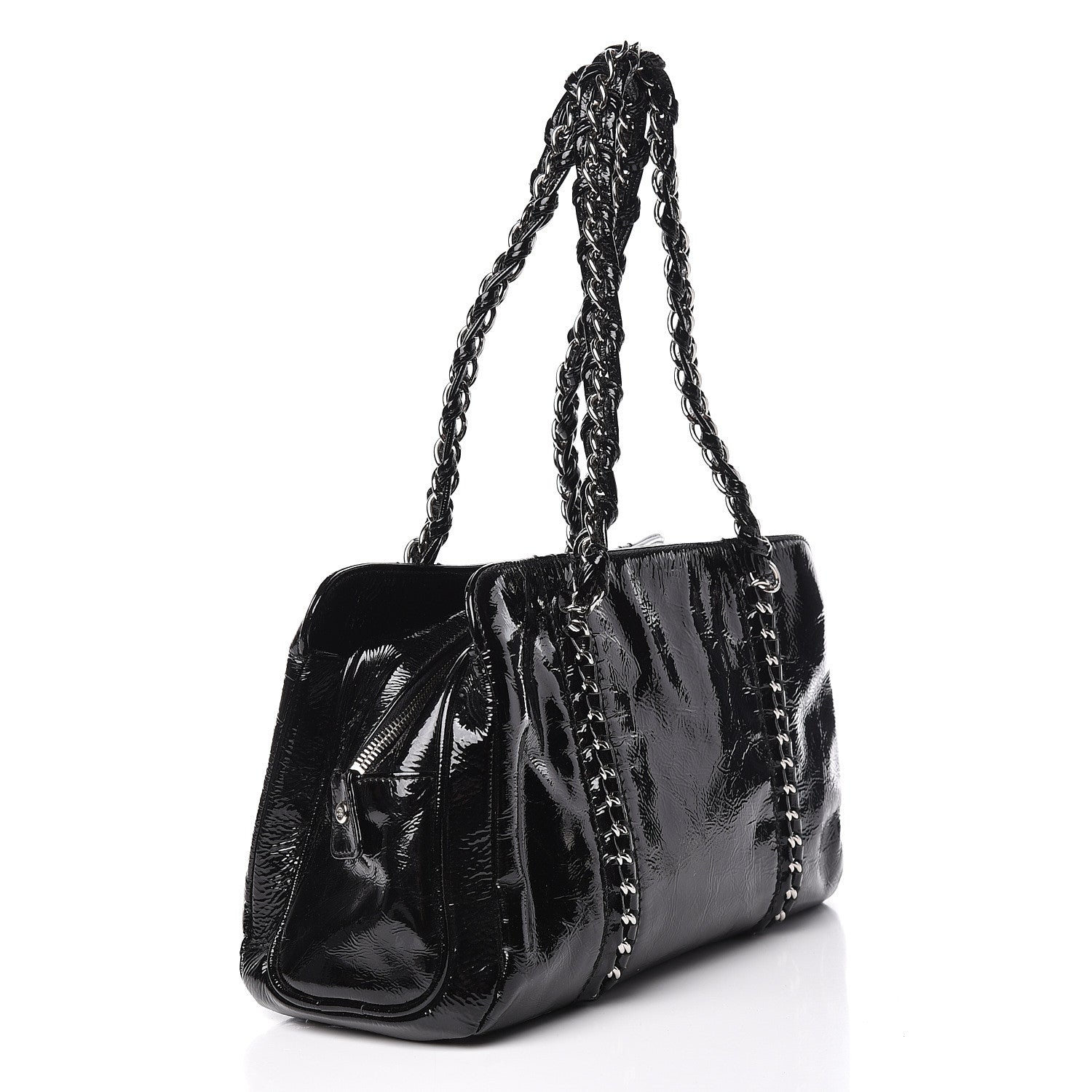 Chanel Patent Calfskin Small Luxe Ligne Tote Black 3 of 11