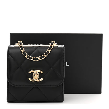 Chanel Lambskin Quilted Mini Trendy CC Chain Wallet Black 10 of 10