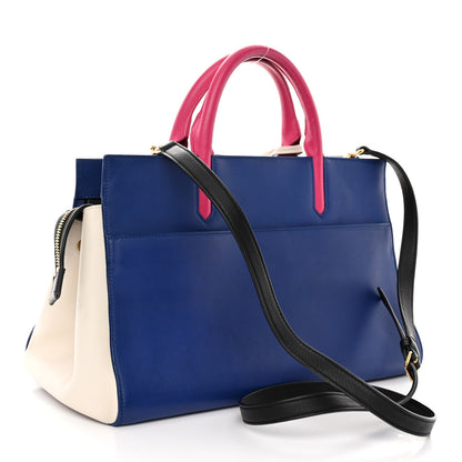 Saint Laurent Calfskin Small Cabas Rive Gauche Blue White Pink 3 of 13
