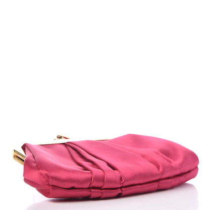 Christian Louboutin Satin Loubi Lula Mini Frame Clutch Peony Pink 4 of 9