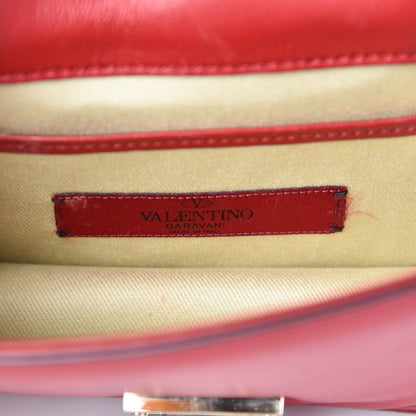 Valentino Garavani Vitello Mini Glam Lock Rockstud Flap Red 7 of 12