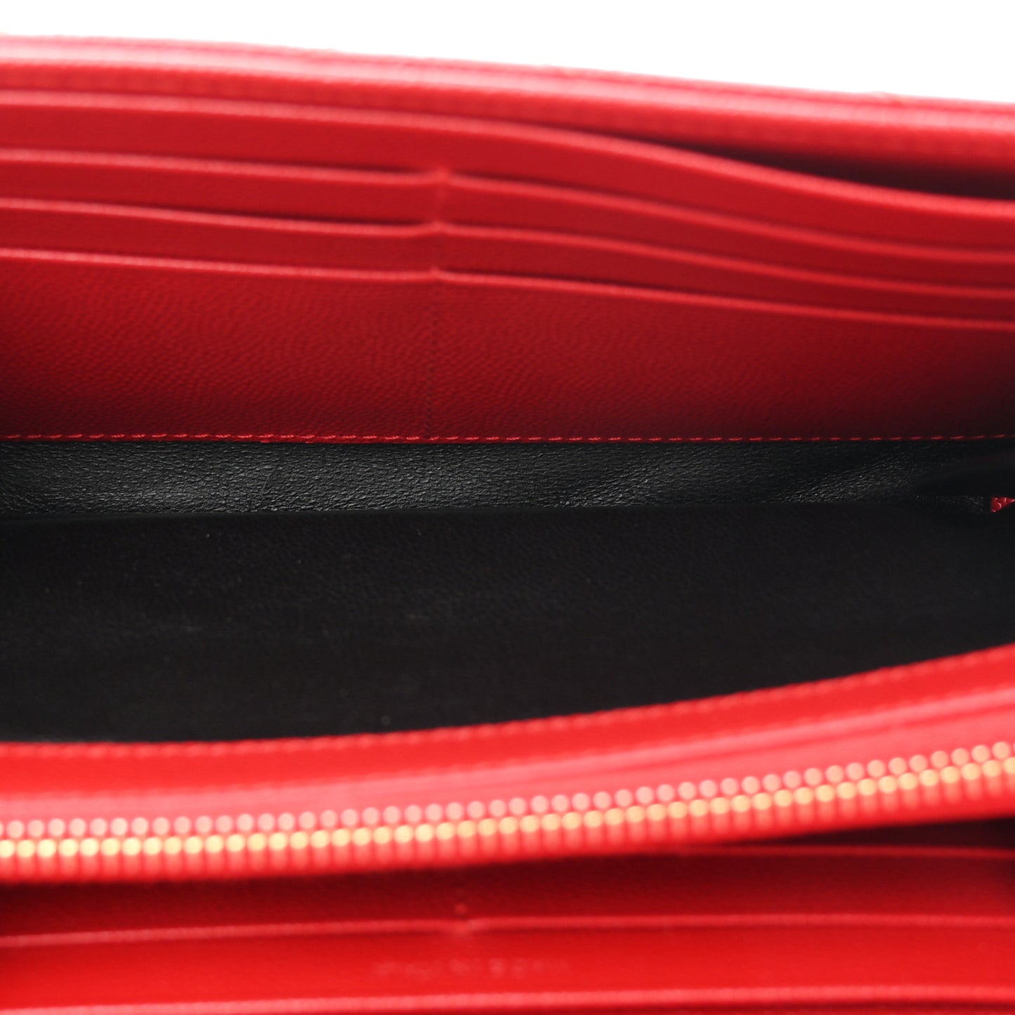 Grain De Poudre Matelasse Chevron Monogram Flap Wallet Red