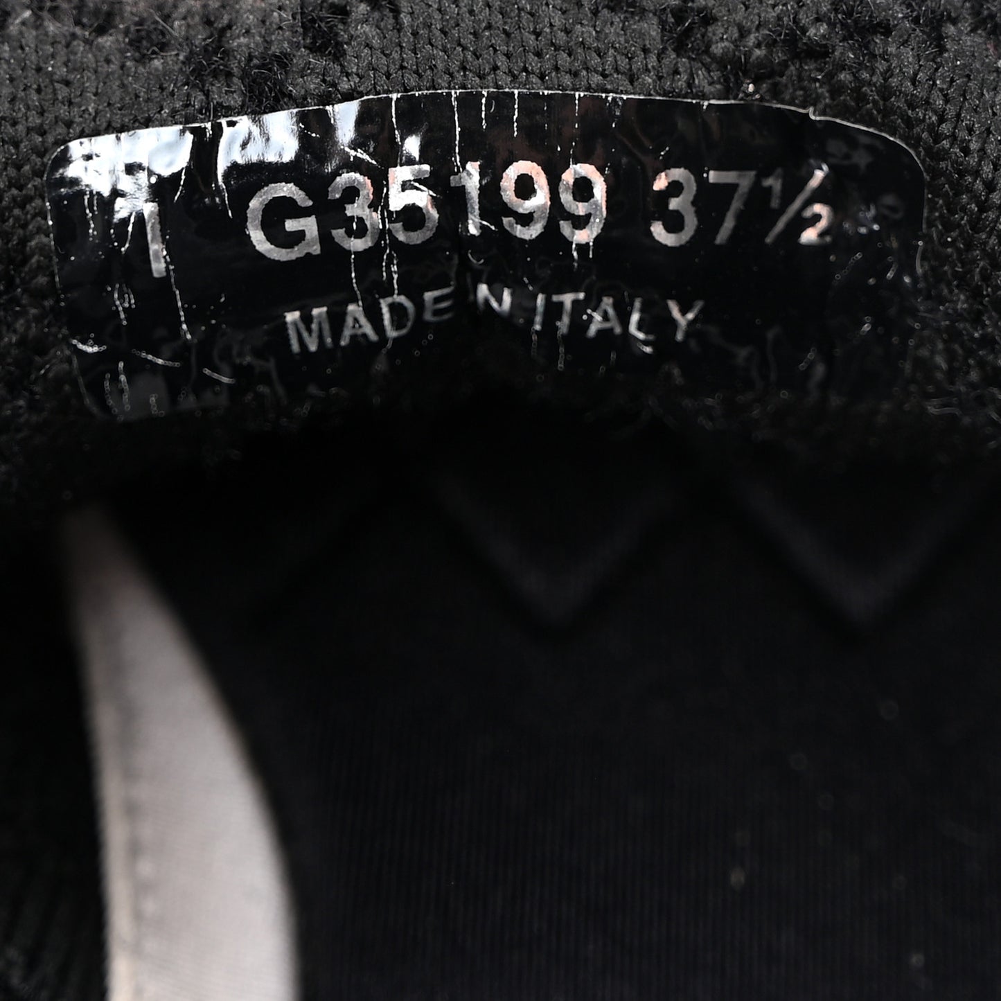 Mixed Fabrics Knit Sneakers 37.5 Black Grey White