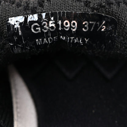 Chanel Mixed Fabrics Knit Sneakers 37.5 Black Grey White 7 of 8