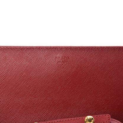 Prada Saffiano Metal Oro Chain Wallet Fuoco 7 of 14