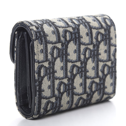 Christian Dior Oblique Saddle Lotus Wallet Blue 3 of 10