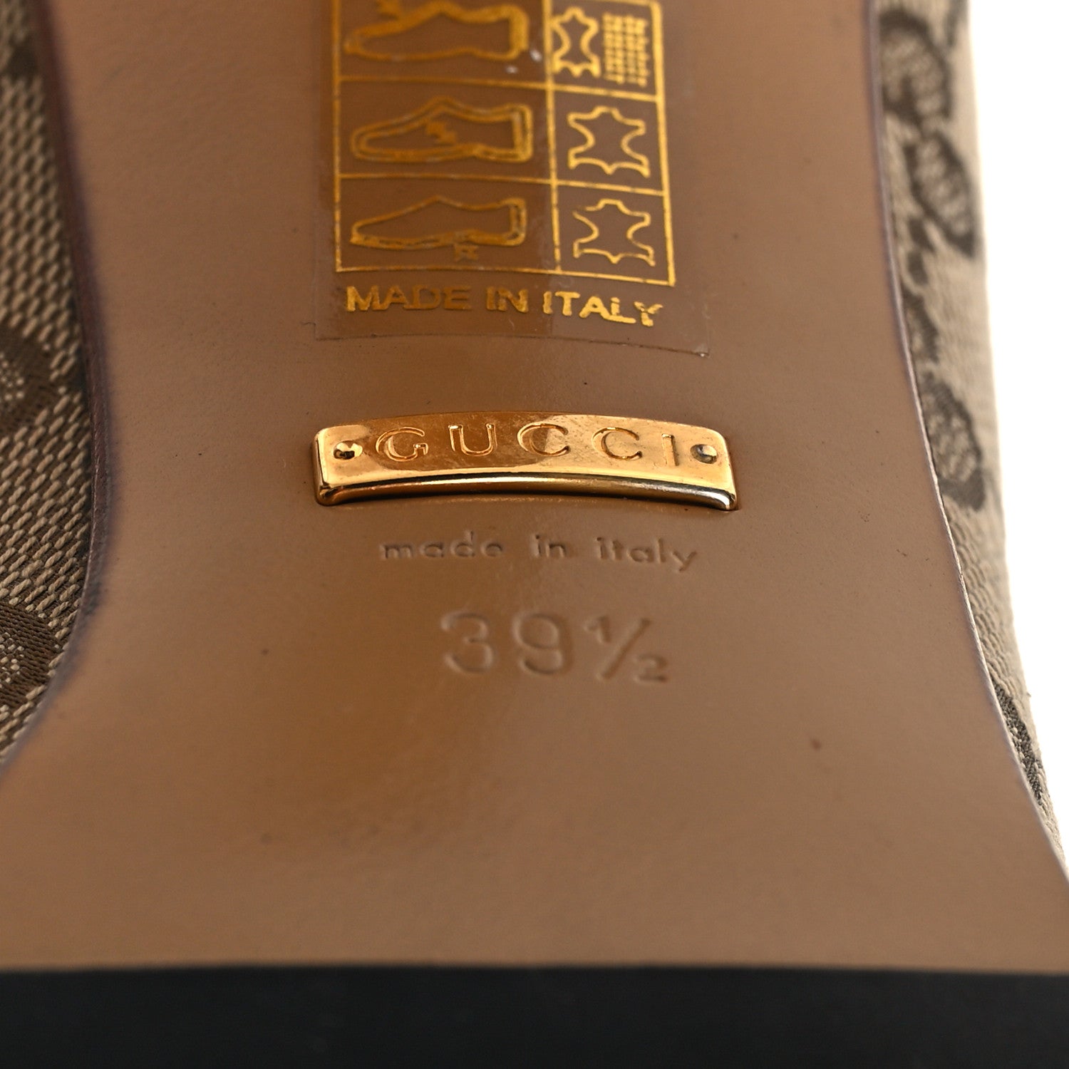 Gucci Monogram Lisa Mid Heel Boots 39.5 Beige Ebony 7 of 7