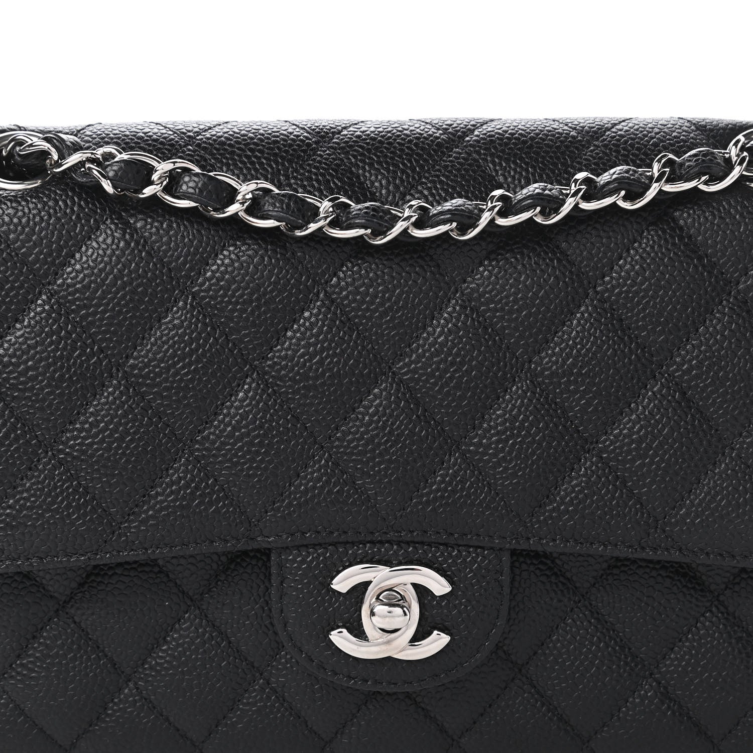 Chanel Caviar Quilted Medium Double Flap Black 10 of 11