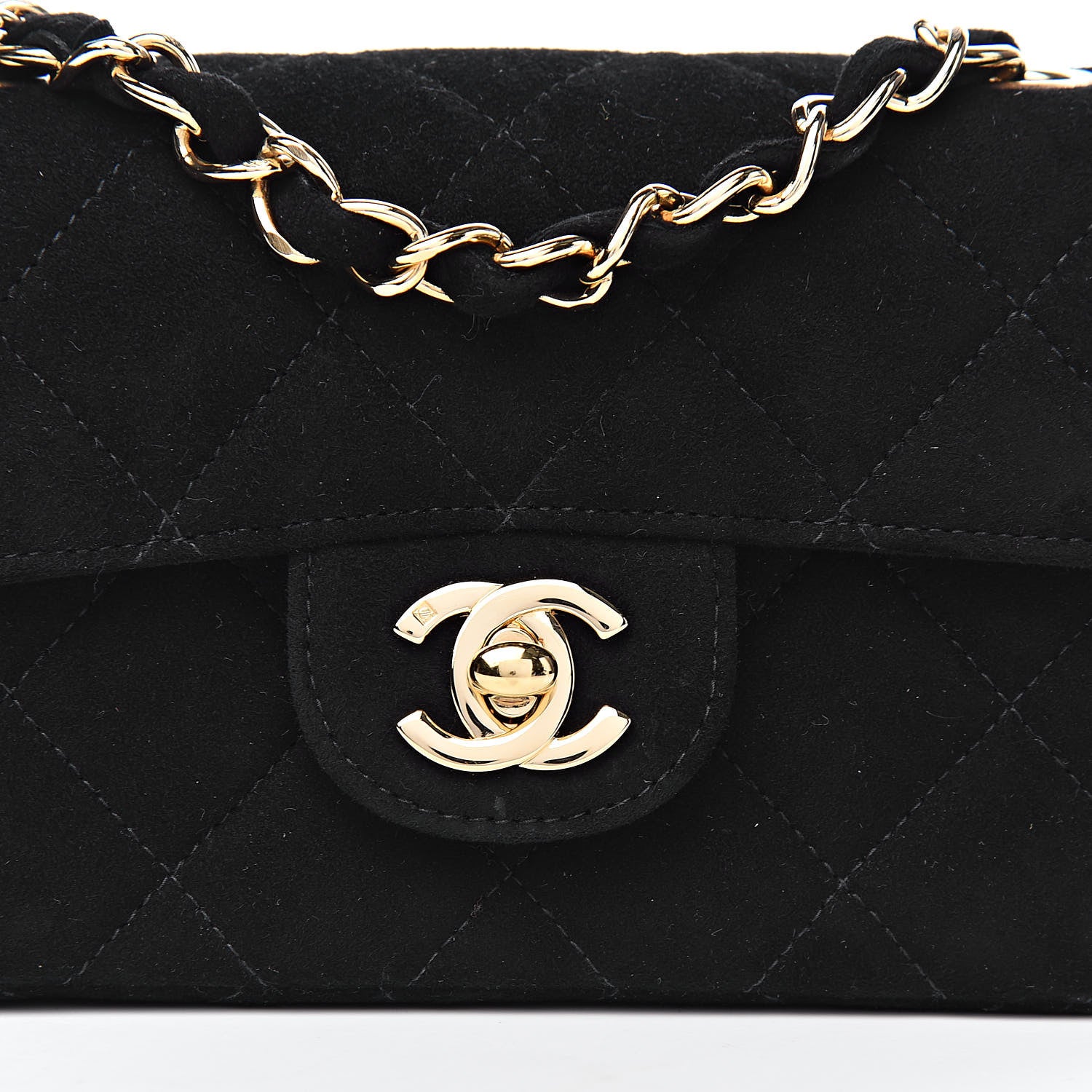 Chanel Velvet Quilted Extra Mini Rectangular Flap Black 10 of 10