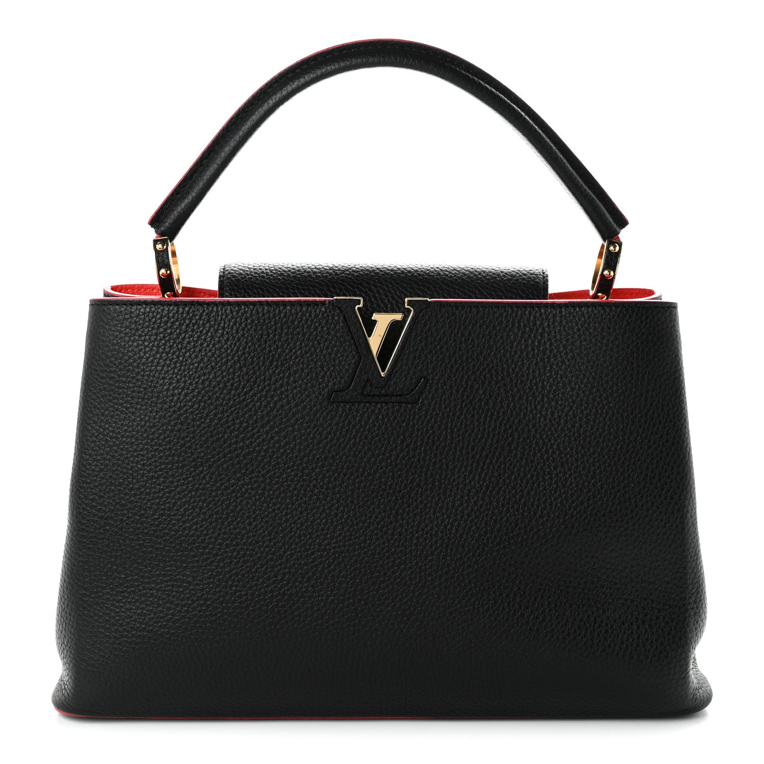 Louis Vuitton Taurillon Capucines MM Black Flamingo 1 of 9