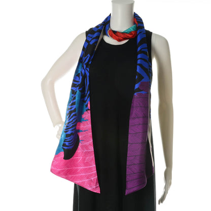 Hermes Silk Zebra Pegasus Maxi Twilly Violet Bleu Rose Vif 2 of 5
