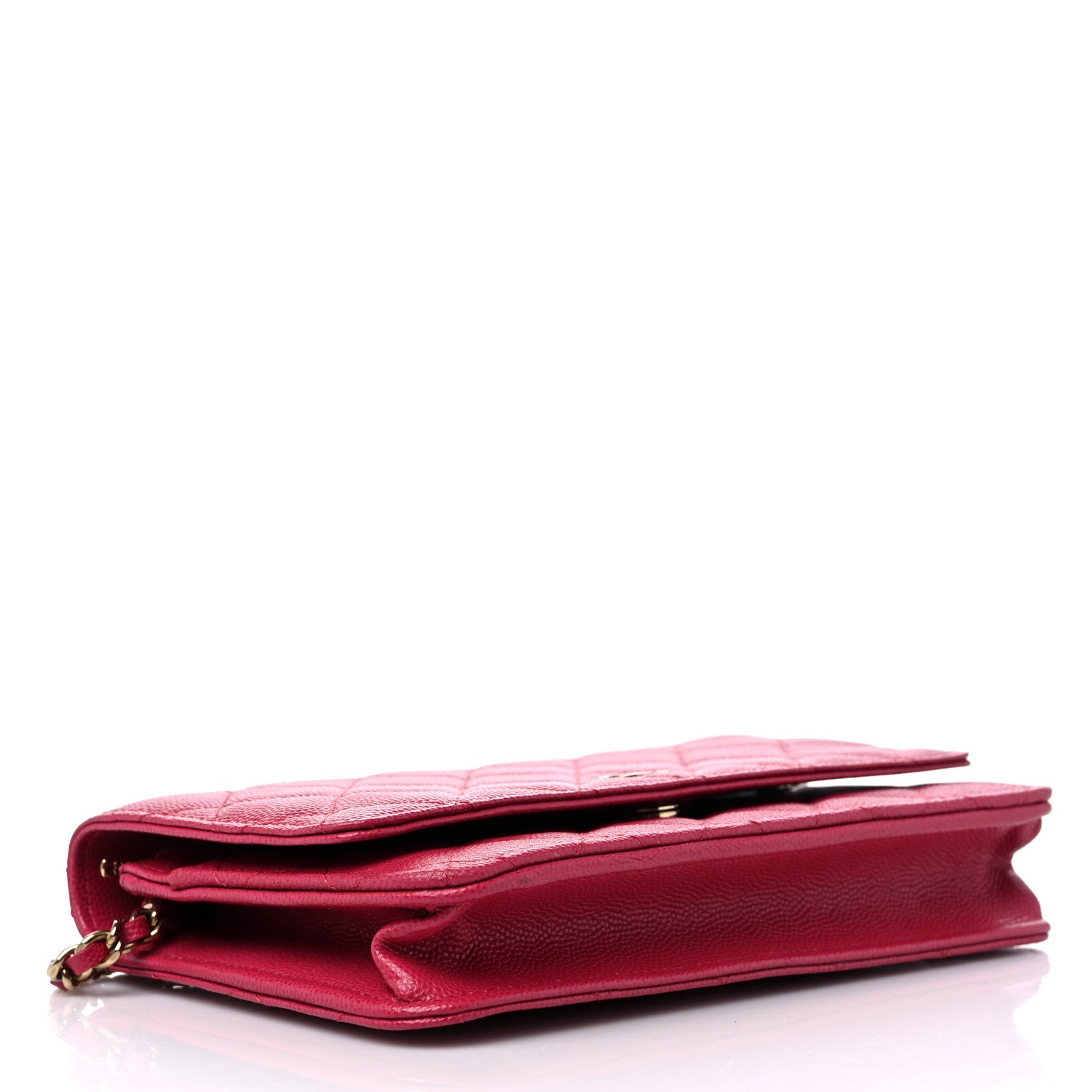 Chanel Caviar Quilted Wallet on Chain WOC Dark Pink 3 of 10