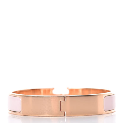 Hermes Enamel Narrow Clic Clac H Bracelet GM Rose Candeur 3 of 5