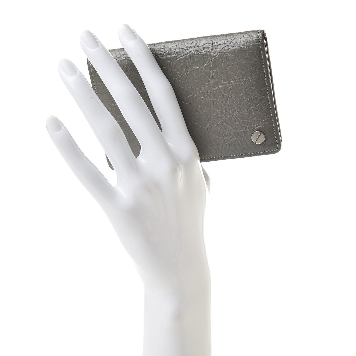 Agneau Arena Nappa Glover Flap Card Case Gris Fumee