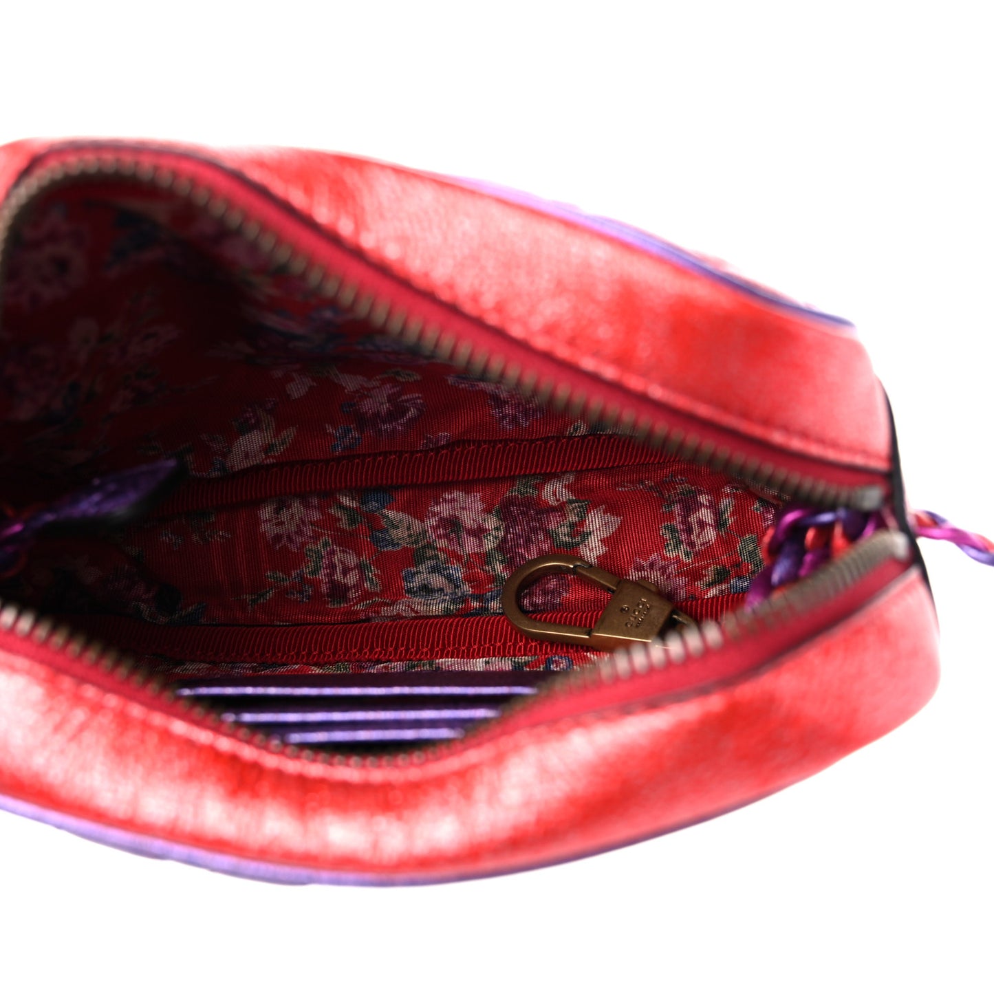 Laminated Nappa Trapuntata Mini Zumi Shoulder Bag Rosso Fuxia Bizantin