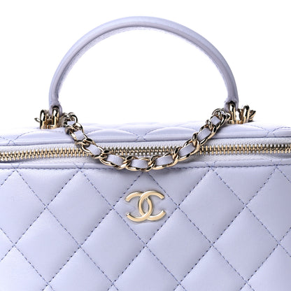 Chanel Lambskin Quilted Small Top Handle Vanity Case With Chain Light Purple 8 of 11