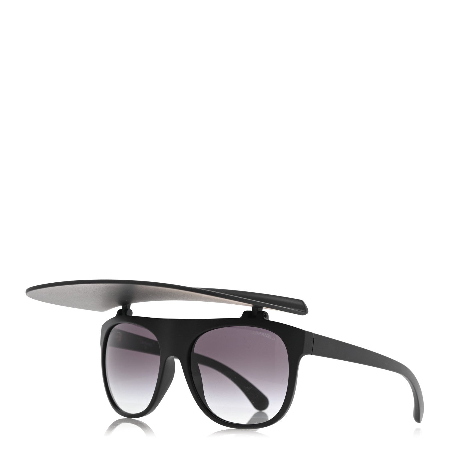 Chanel Acetate Visor Sunglasses 71046 Matte Black 1 of 8