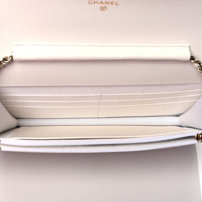 Chanel Caviar Quilted Wallet On Chain WOC White 5 of 11