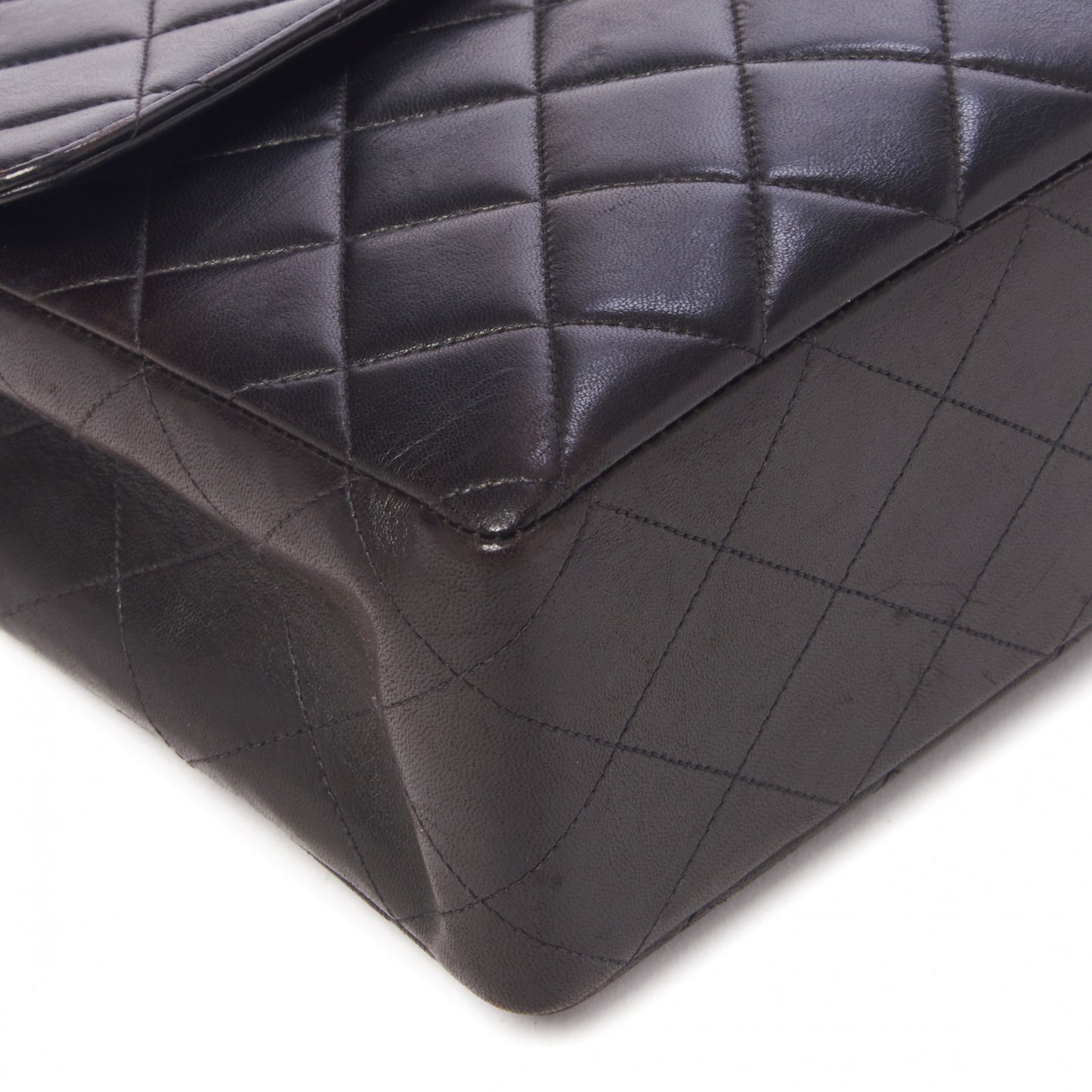 Lambskin Quilted Jumbo Single Flap Black
