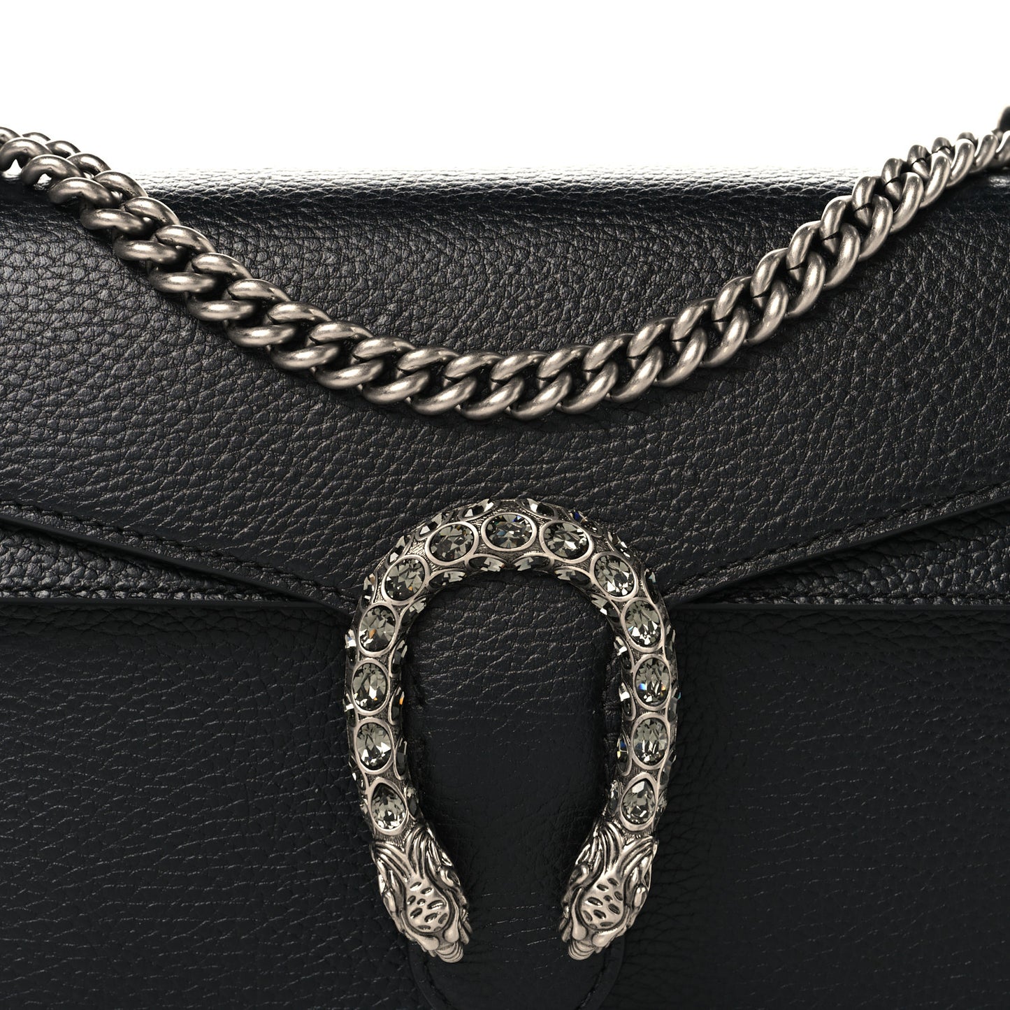Pebbled Calfskin Small Dionysus Shoulder Bag Black