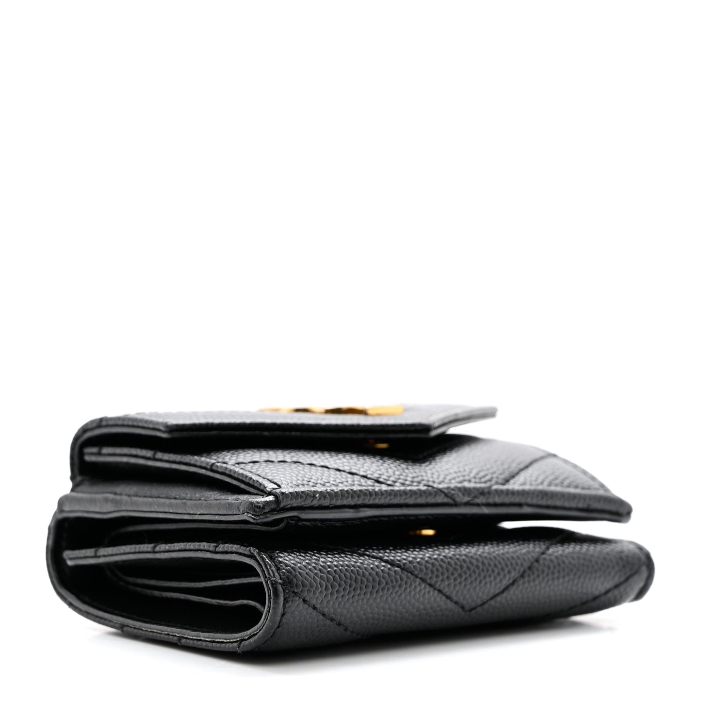 Grain De Poudre Matelasse Chevron Monogram Tiny Wallet Black